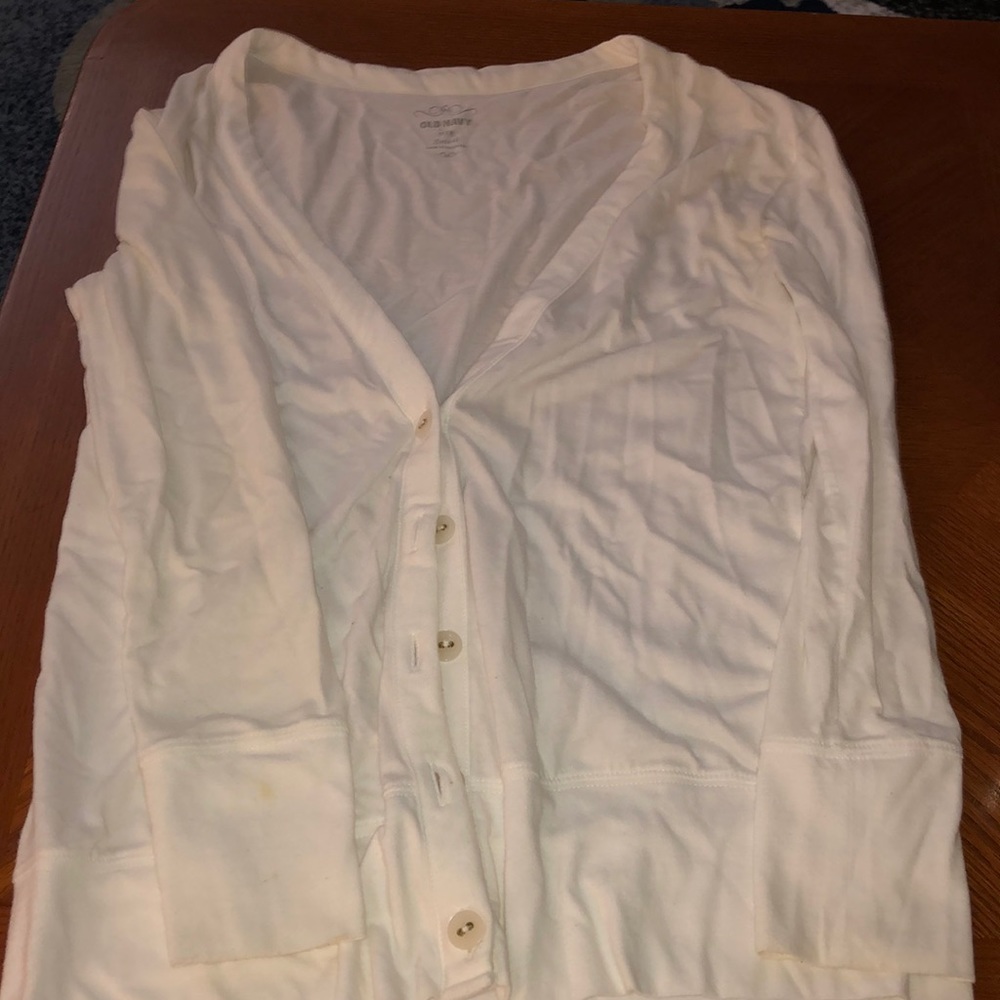 White button up cardigan